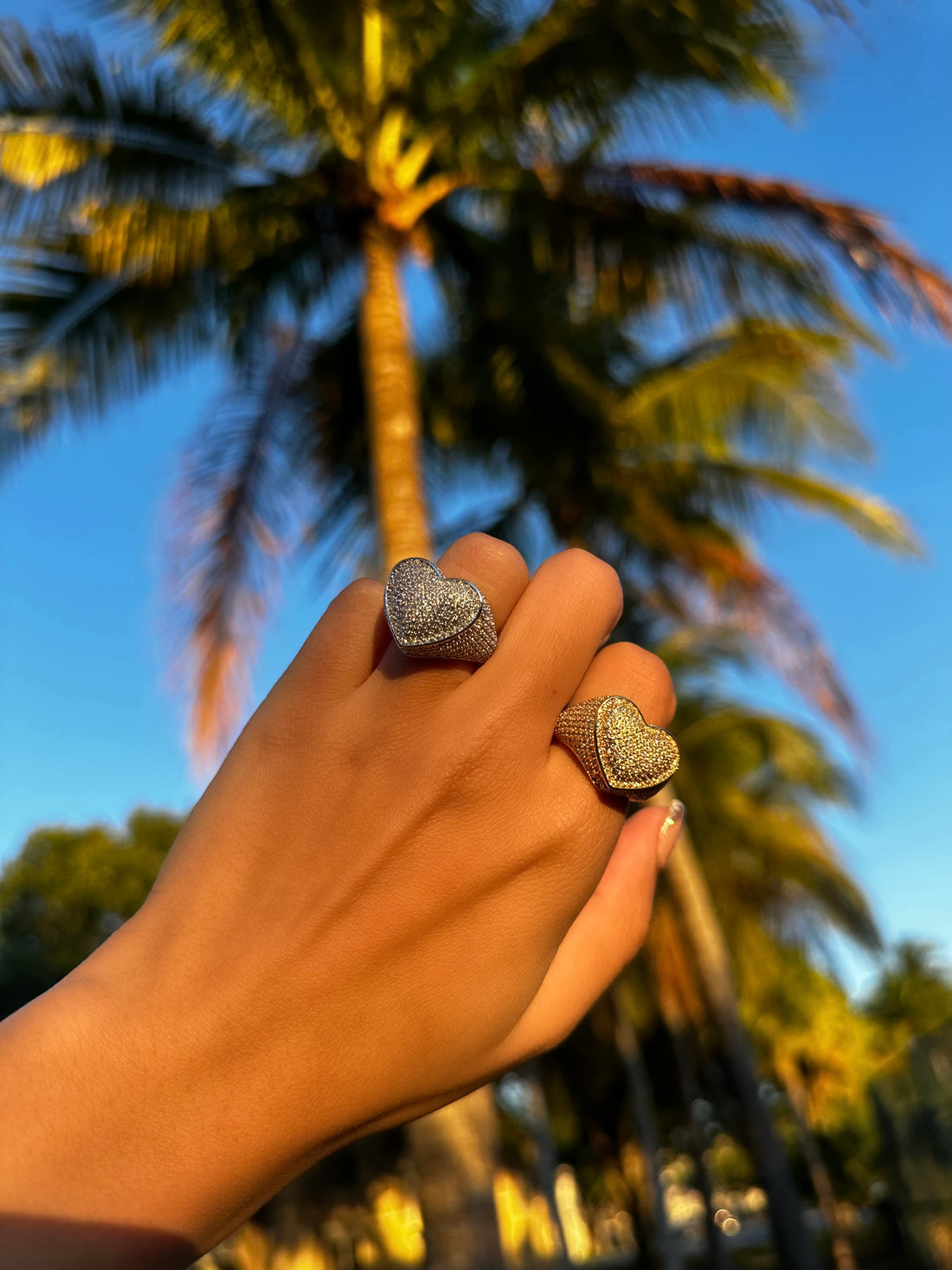 Iced Out Heart Ring