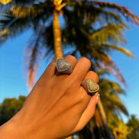 Iced Out Heart Ring