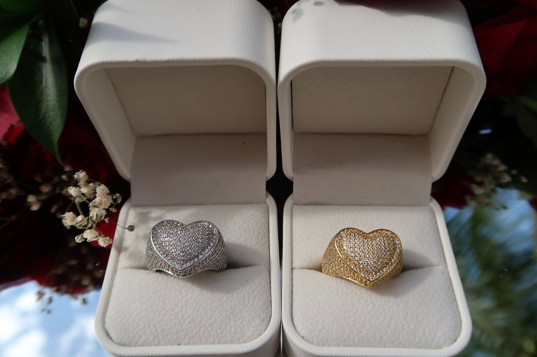 Iced Out Heart Ring