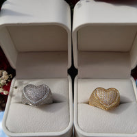 Iced Out Heart Ring