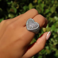 Iced Out Heart Ring