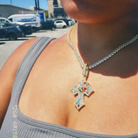 Golden Gemstone Cross
