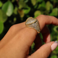 Iced Out Heart Ring