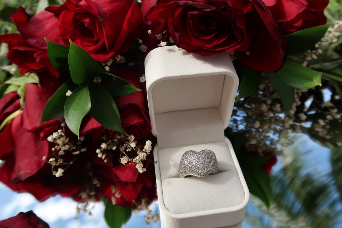 Iced Out Heart Ring