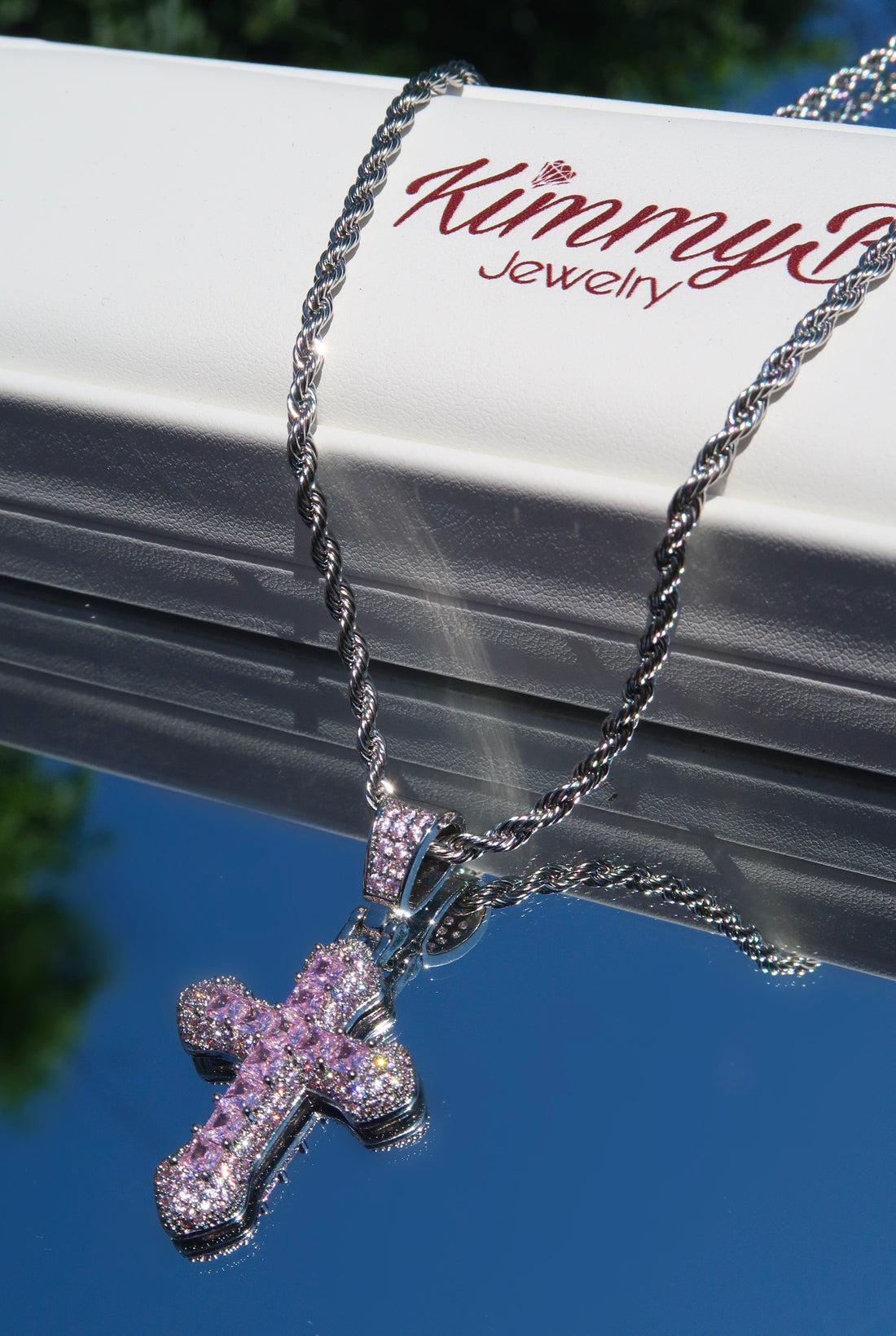 Pink Cross & Chain