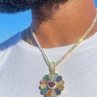 Sunflower Iced out Necklace & Pendant