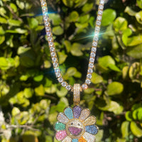Sunflower Iced out Necklace & Pendant