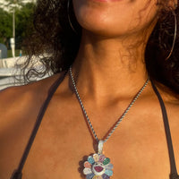 Sunflower Iced out Necklace & Pendant