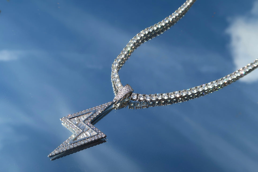 Lightning Bolt Iced Out Pendant