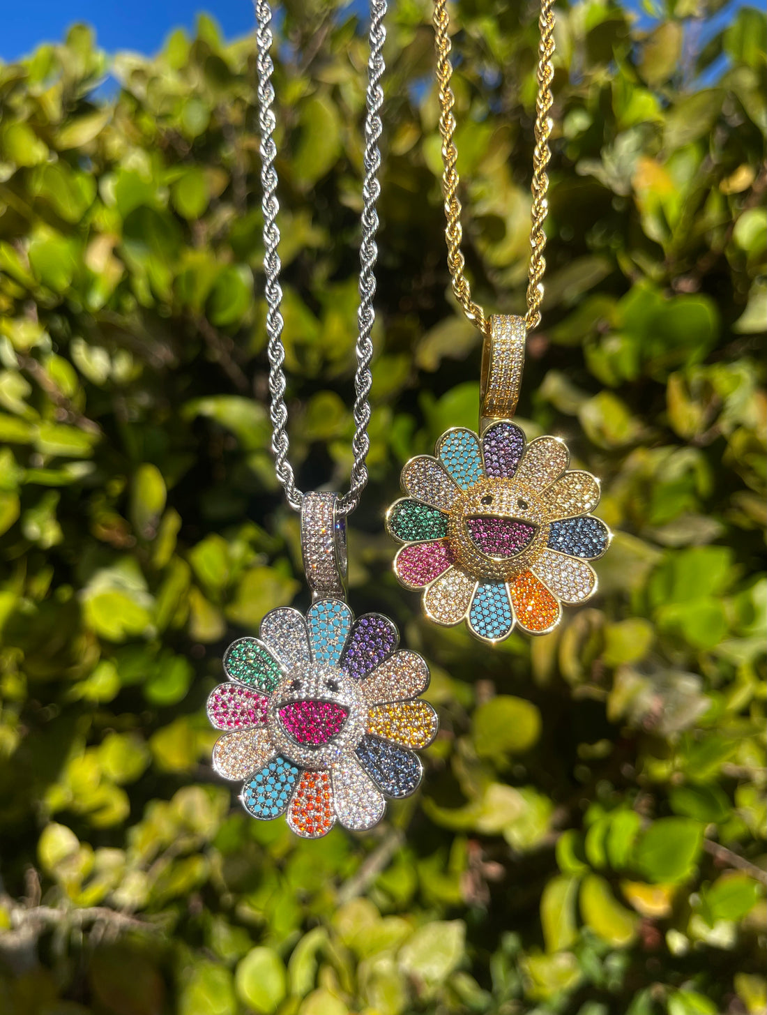 Sunflower Iced out Necklace & Pendant
