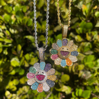Sunflower Iced out Necklace & Pendant