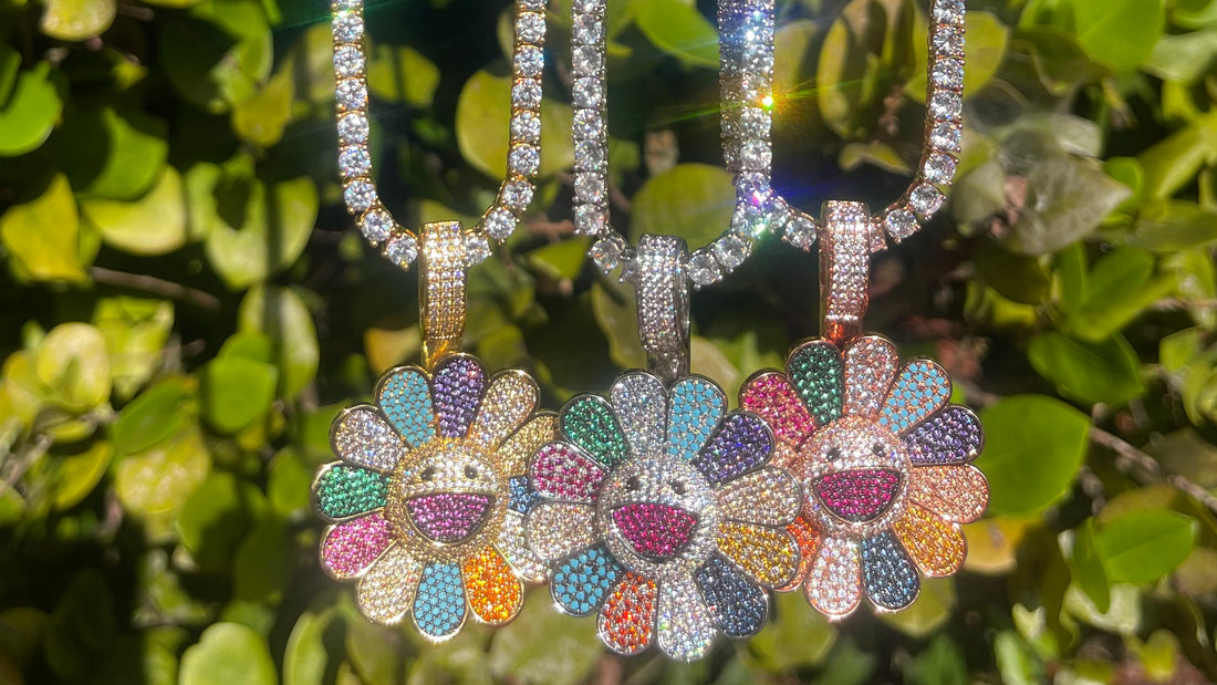Sunflower Iced out Necklace & Pendant