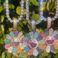 Sunflower Iced out Necklace & Pendant