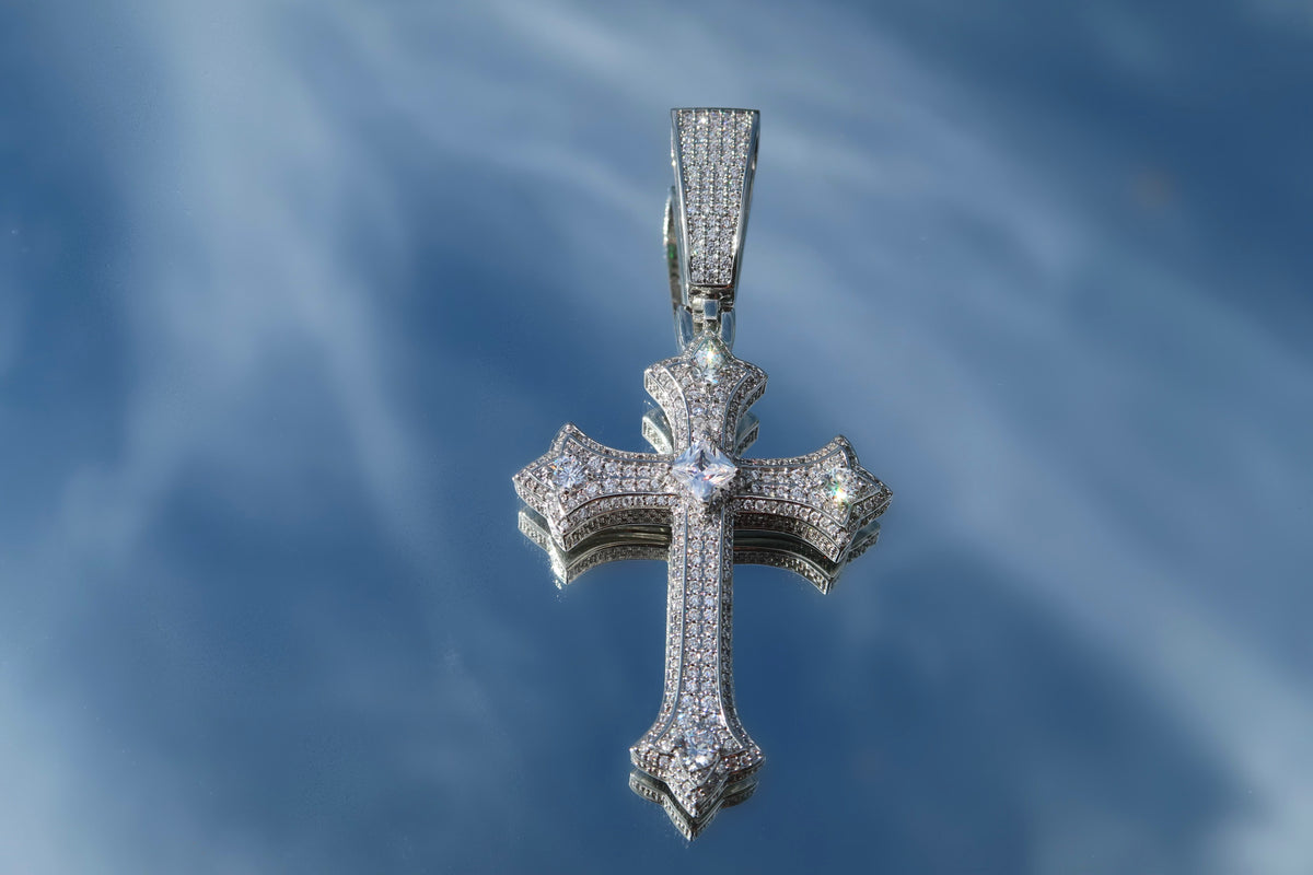Iced out crucifix on sale