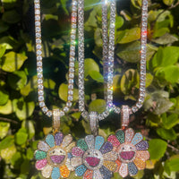 Sunflower Iced out Necklace & Pendant