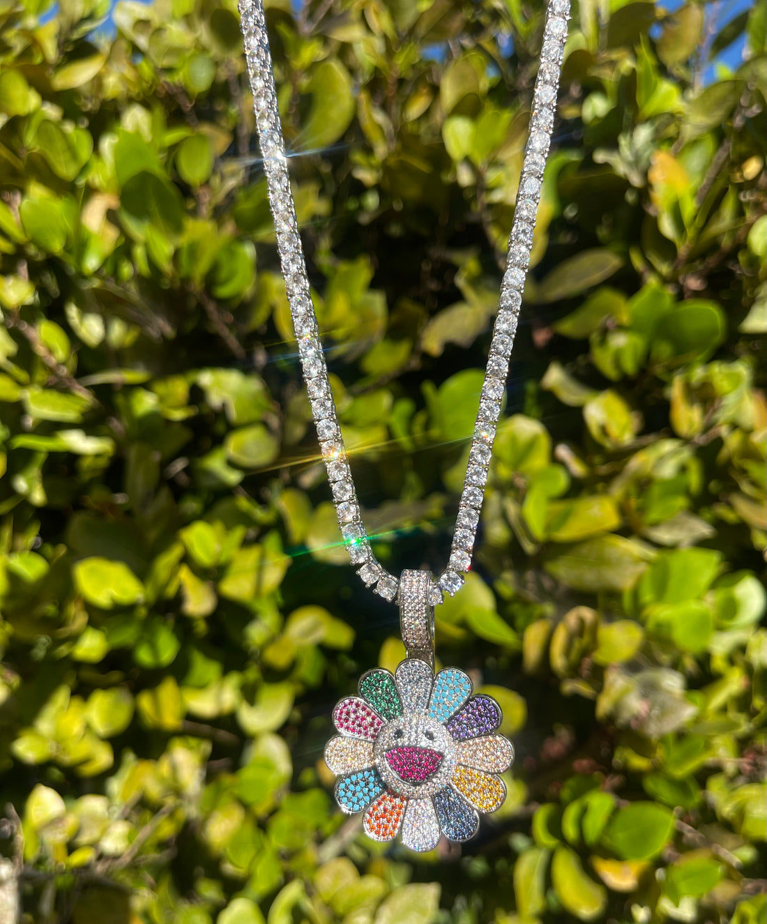 Sunflower Iced out Necklace & Pendant