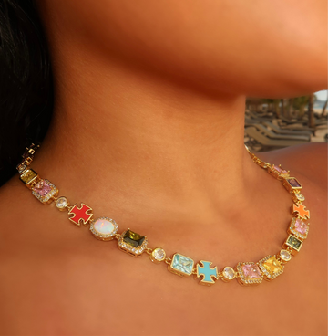 Golden Gemstone Necklace Sample Sale