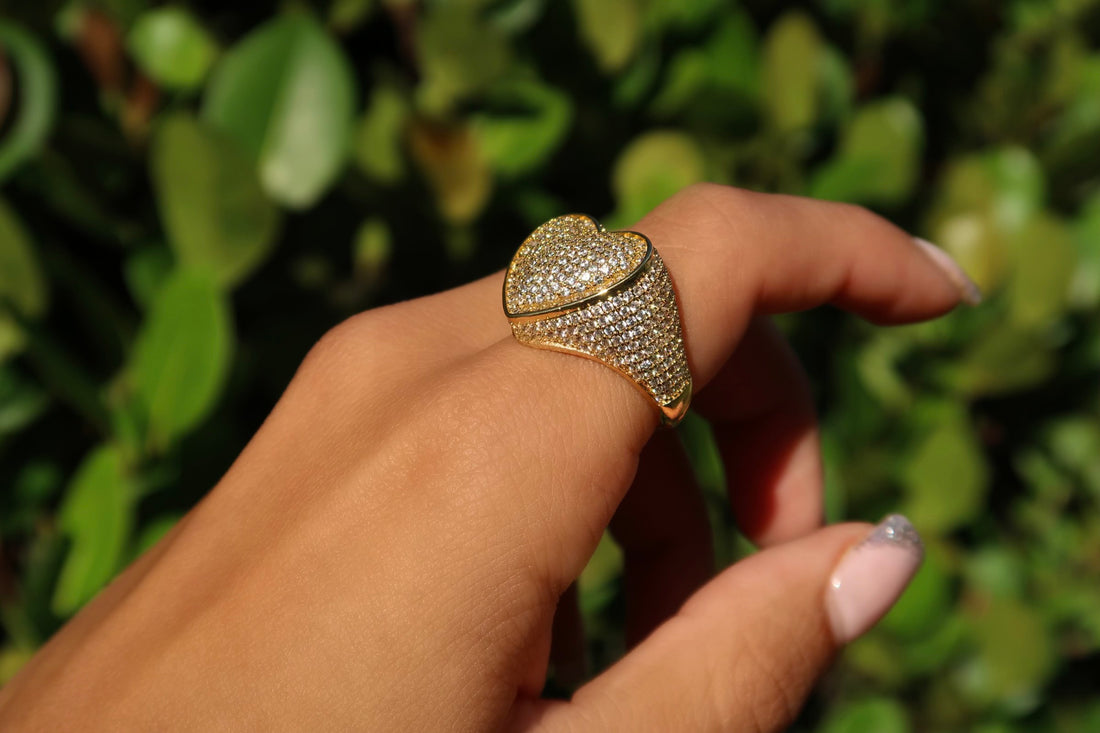 Iced Out Heart Ring