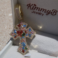 Golden Gemstone Cross