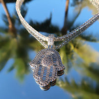 Baguette Hamsa Hand Pendant