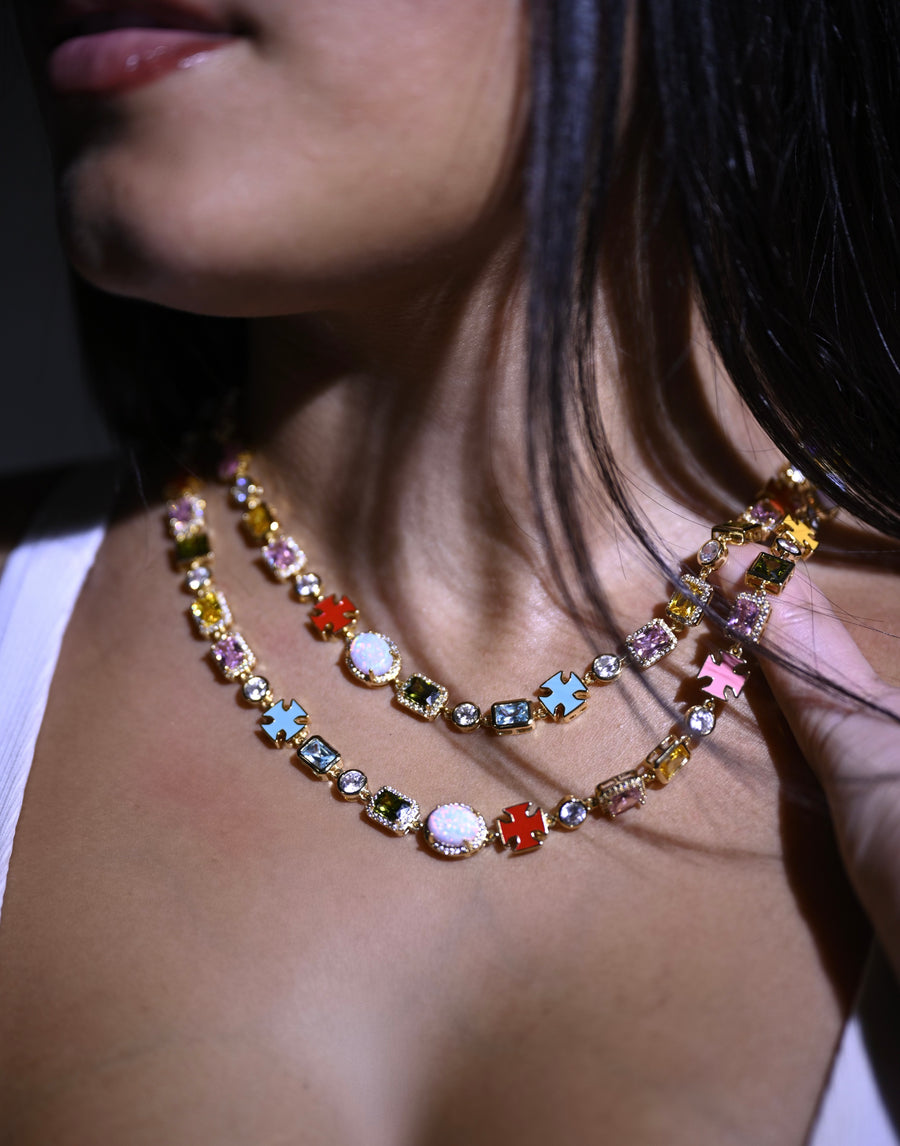 Golden Gemstone Necklace