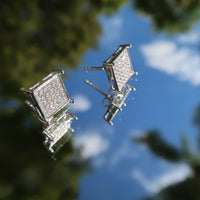 Square Earrings Iced Out
