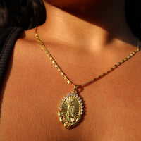 Virgin Mary Diamond Necklace