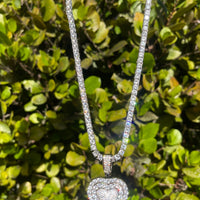 Heart Iced Out chain & Pendant
