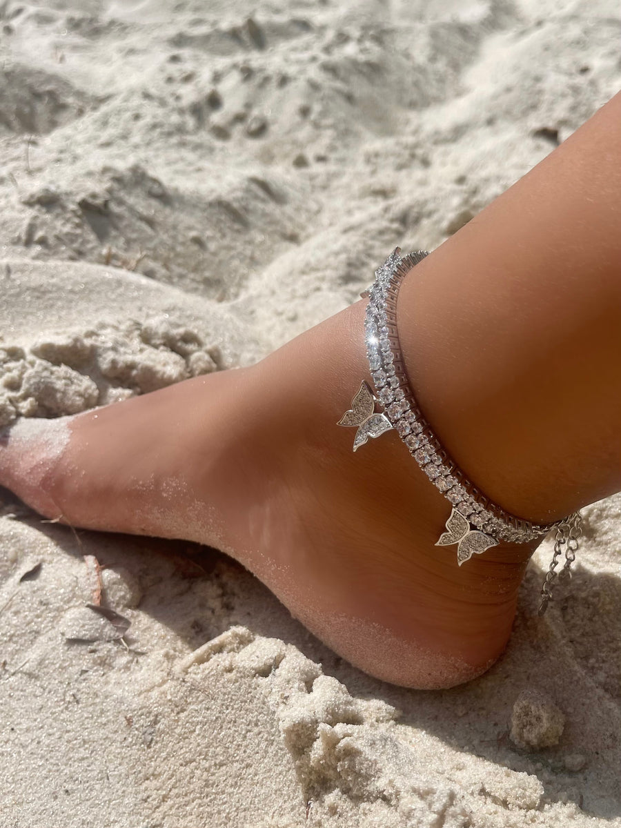 Butterfly Iced Out Anklet