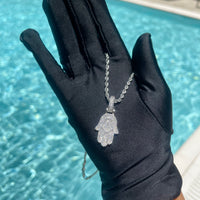 Hamsa Iced Out Necklace & Pendant