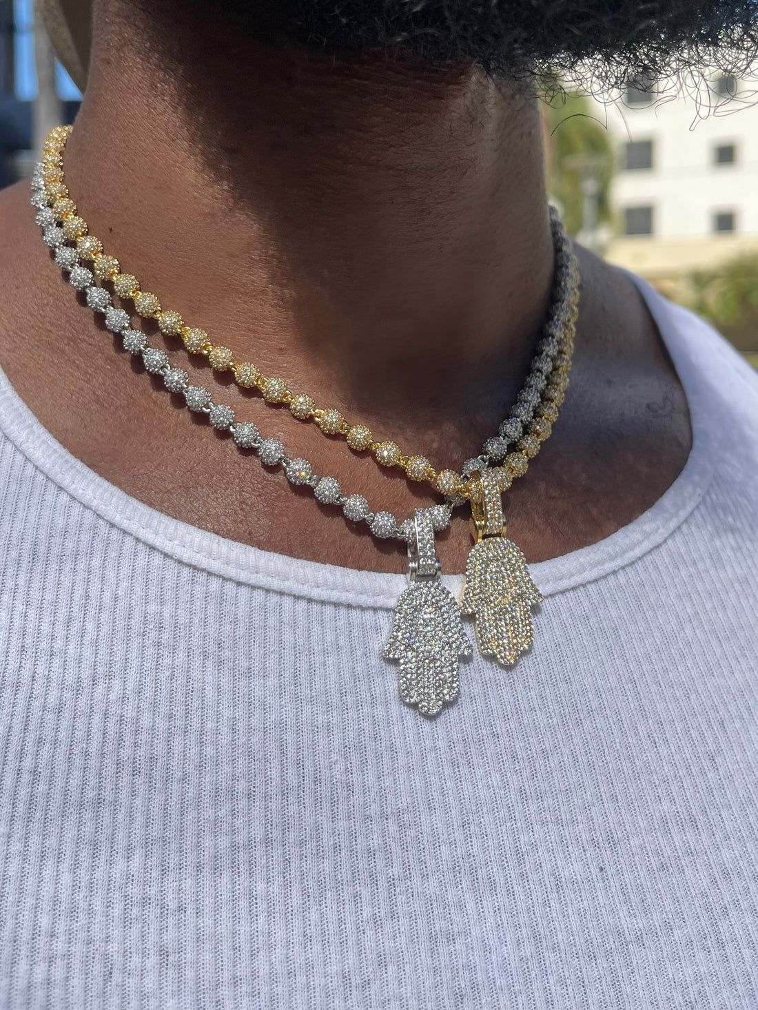 Iced out hamsa deals pendant