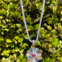 Sunflower Iced out Necklace & Pendant